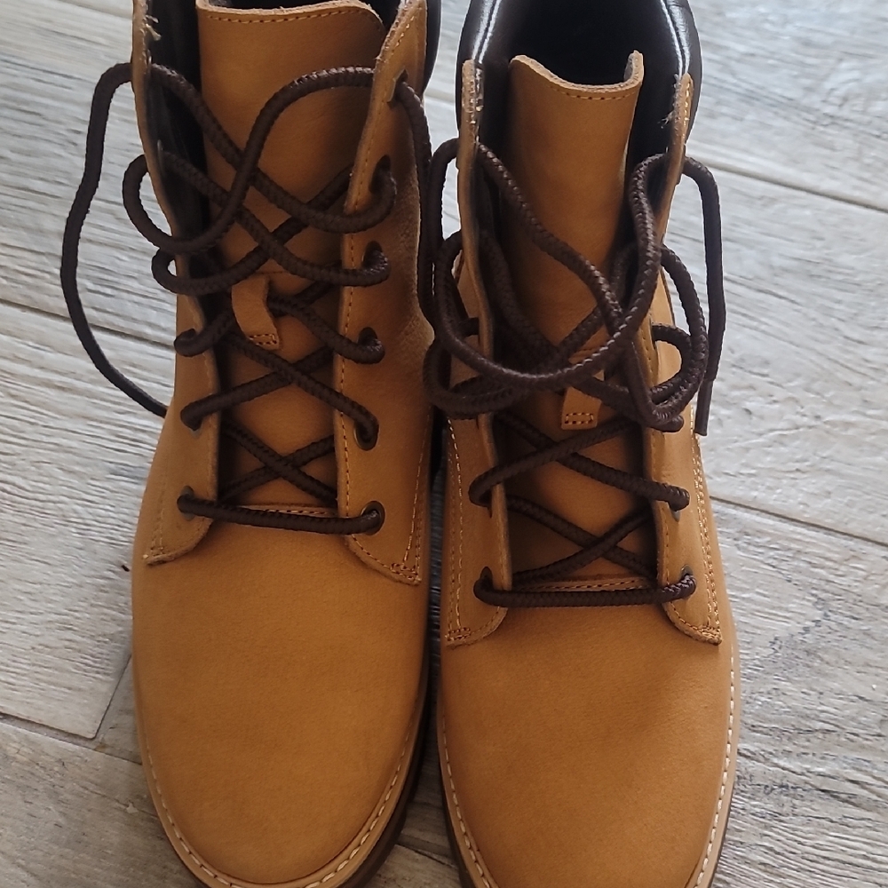 Tan Lace-Up Ankle Boots - Picture 6 of 7